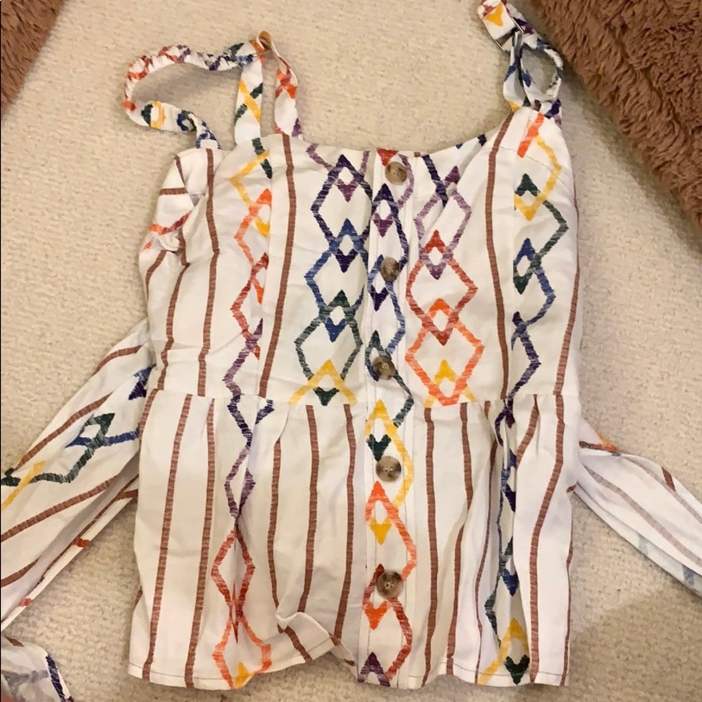 Tie front tank top